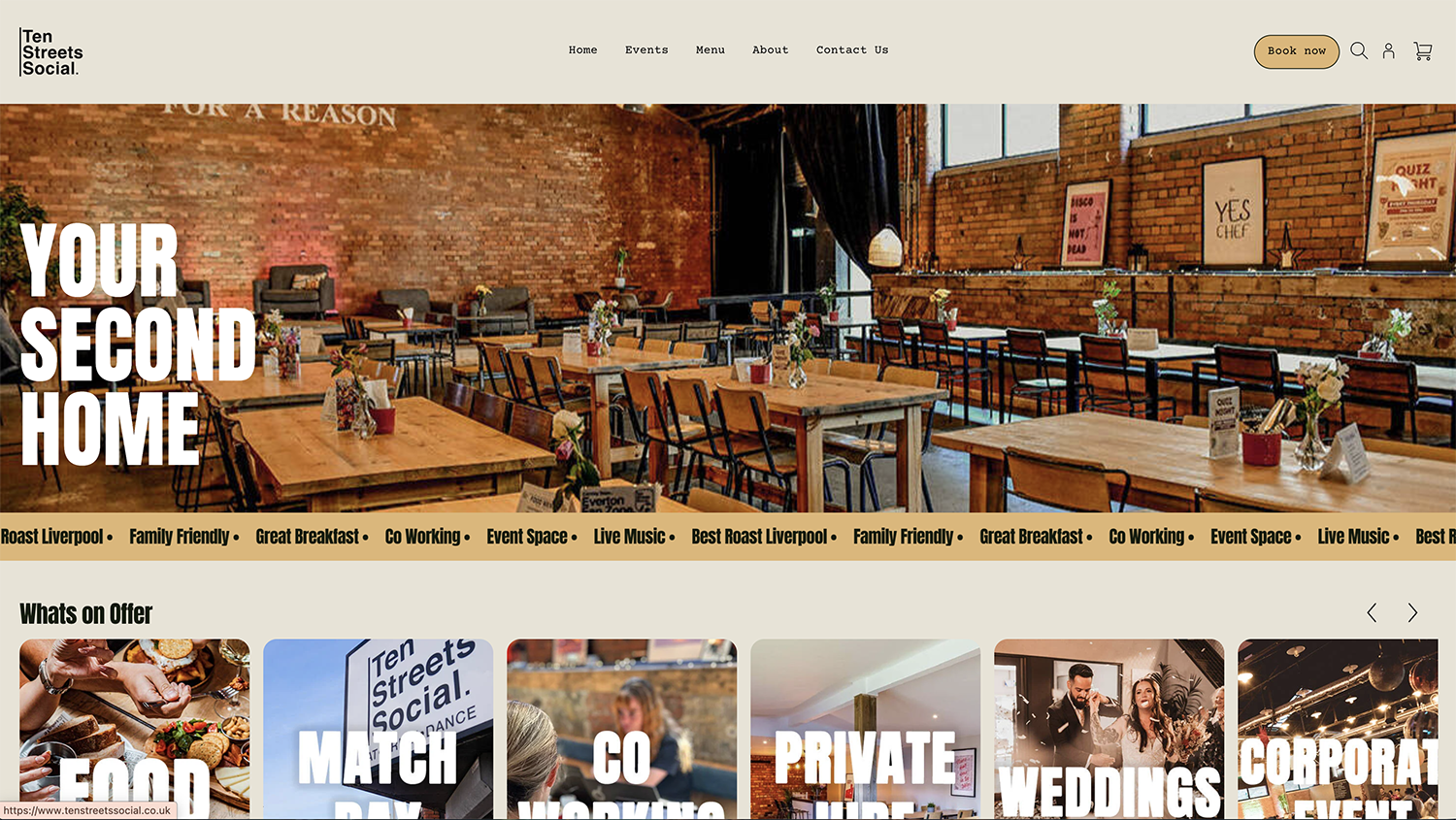 Ten Streets Social website screenshot